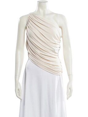 Norma Kamali  One-Shoulder Sleeveless Top w/ Tags  Neutrals | Size: M